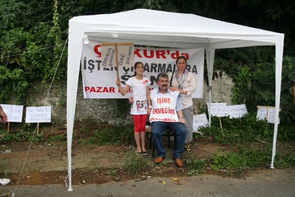 ÇAYKUR´DA işten atılmaya çadırlı protesto
