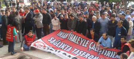 Bursa’da işçiler taşerona karşı bir arada
