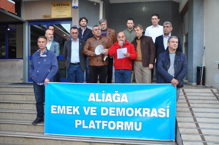 Aliağa Emek ve Demokrasi Platformu Bileşenleri’nden Basın Açıklaması