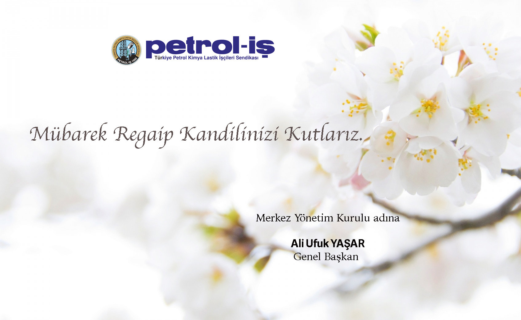 MERKEZ YÖNETİM KURULUMUZDAN KANDİL MESAJI