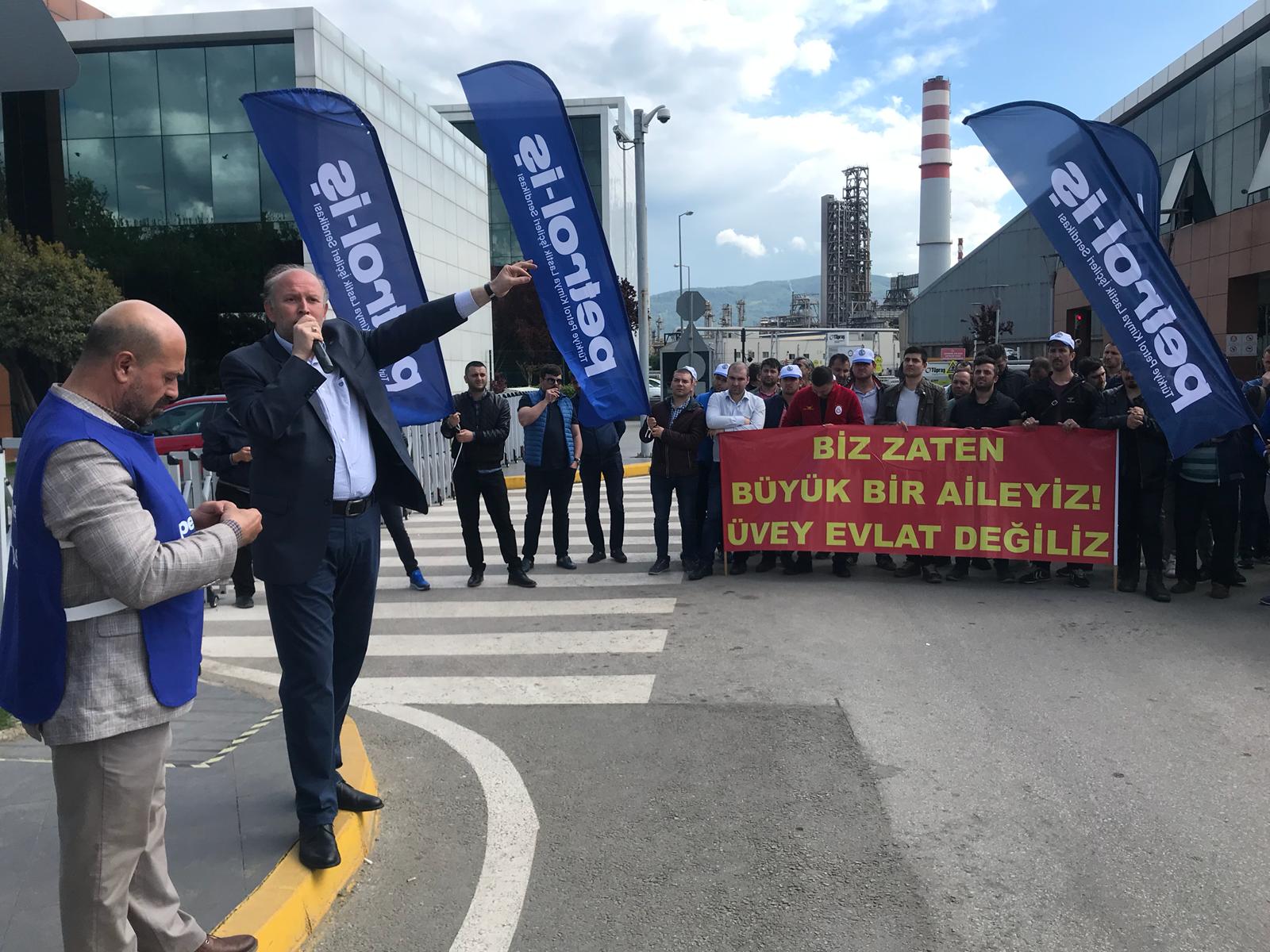 TÜPRAŞ’TA EYLEMLER DEVAM EDİYOR