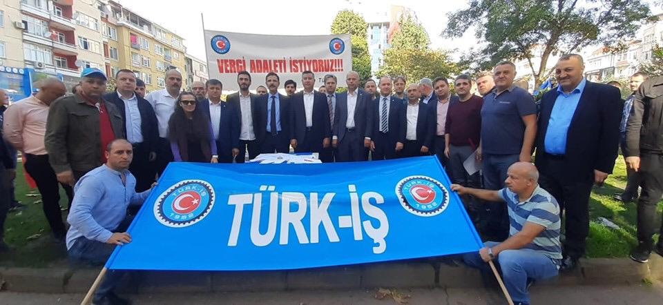 Kocaeli Şubemiz Türk-İş’in Protesto Eylemine Destek Verdi