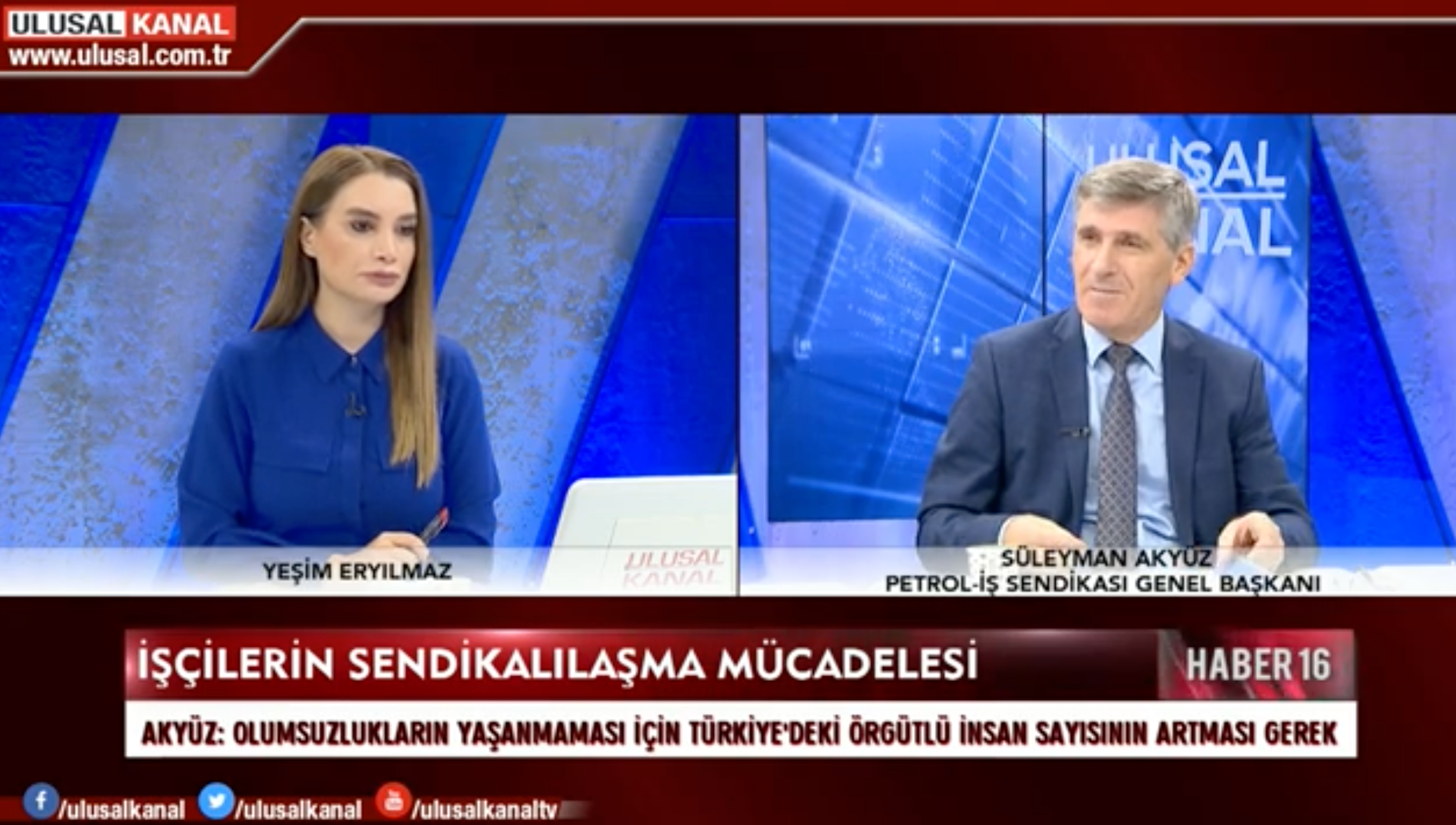 Genel Başkanımız Süleyman Akyüz Ulusal Kanal’da Canlı Yayın Konuğu Oldu