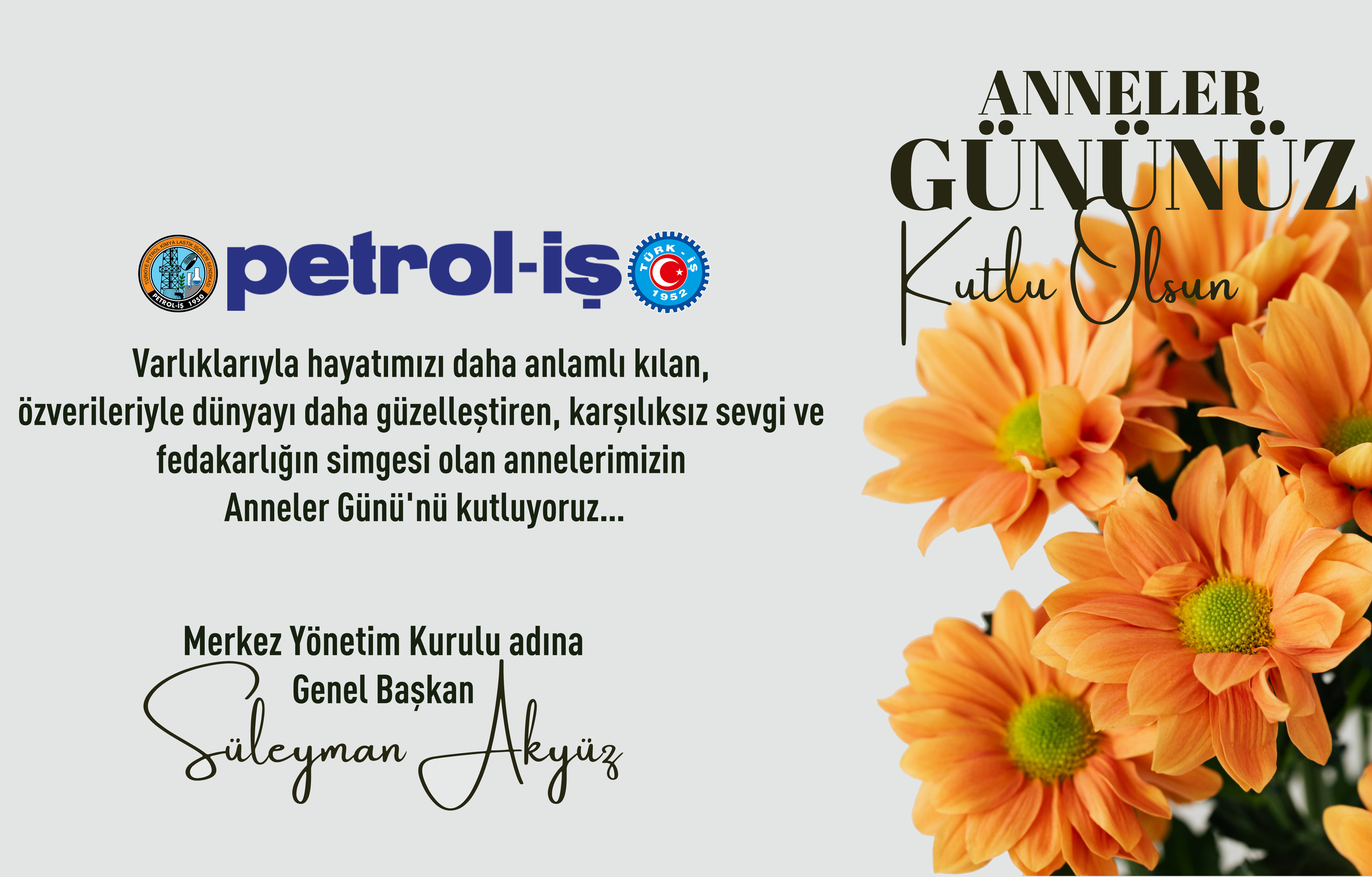 MYK’dan Anneler Günü Mesajı